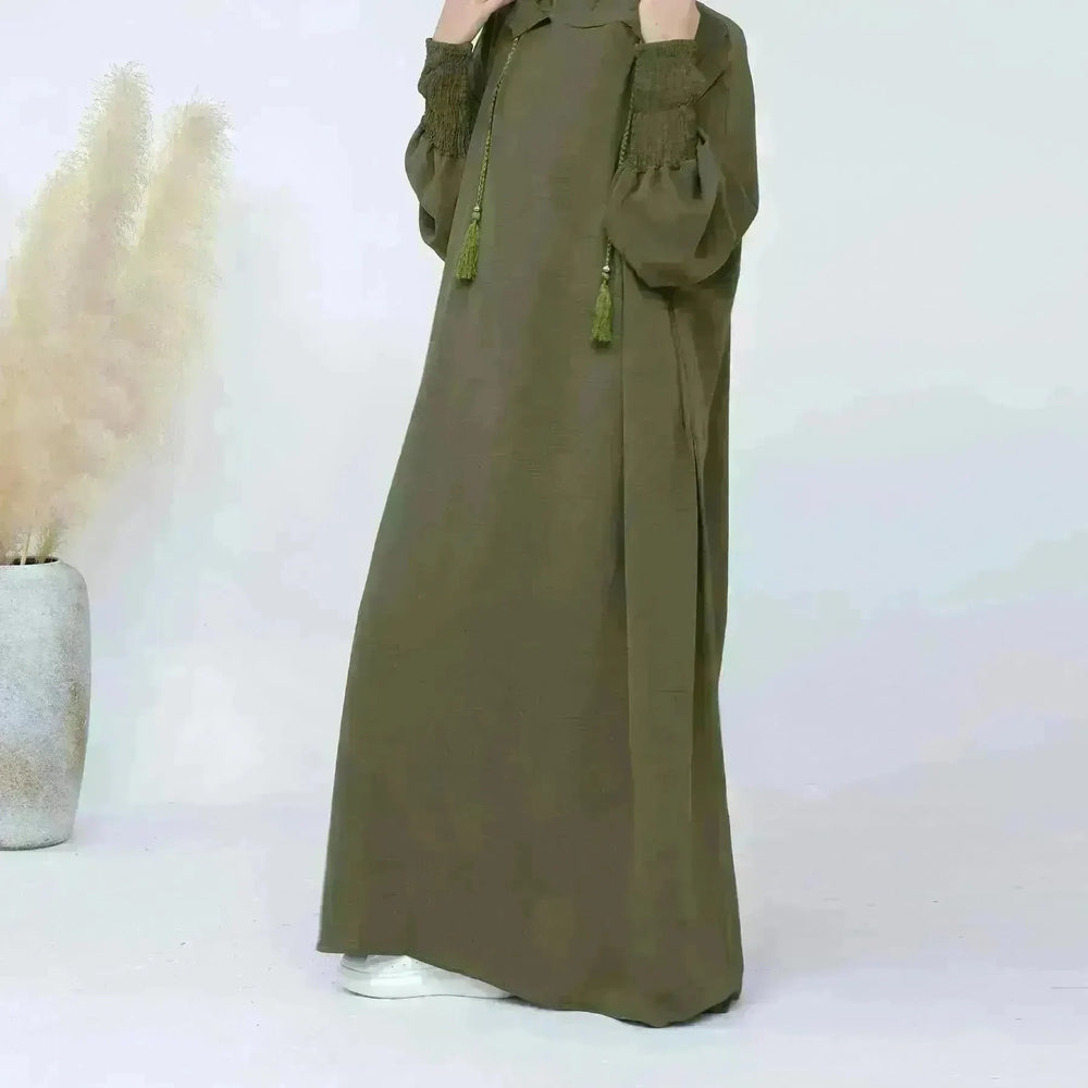 Middle East Dubai Turkey Solid Color Dress - EX-STOCK CANADA