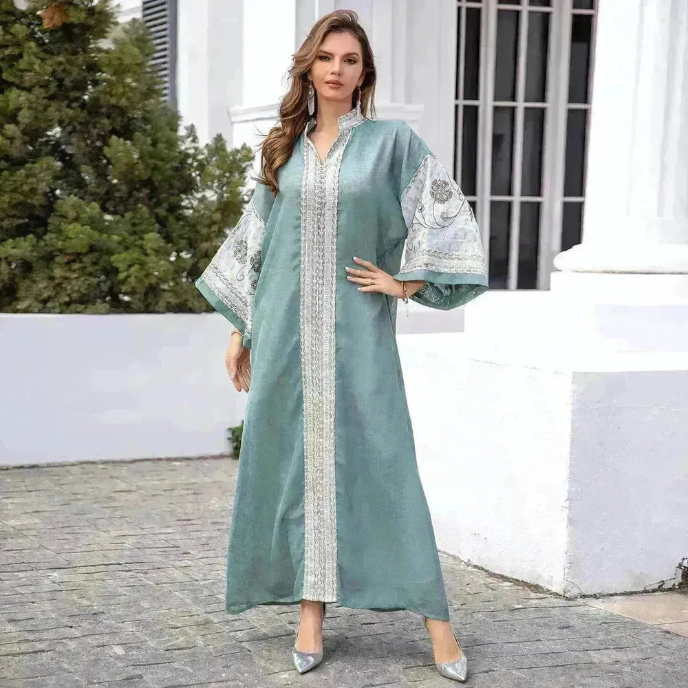 Middle East Foreign Trade Arab Robe New Embroidered Women's Gown - EX-STOCK CANADA