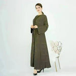 Middle East Turkey Dubai Solid Color Cardigan Dress - EX-STOCK CANADA