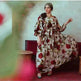 Middle Eastern Turkey Ruffled Rose Printed Bohemian Dress - EX-STOCK CANADA