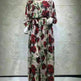 Middle Eastern Turkey Ruffled Rose Printed Bohemian Dress - EX-STOCK CANADA