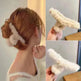 Milk Coffee Plush Headdress High Ponytail Cloth Hair Accessories - EX-STOCK CANADA