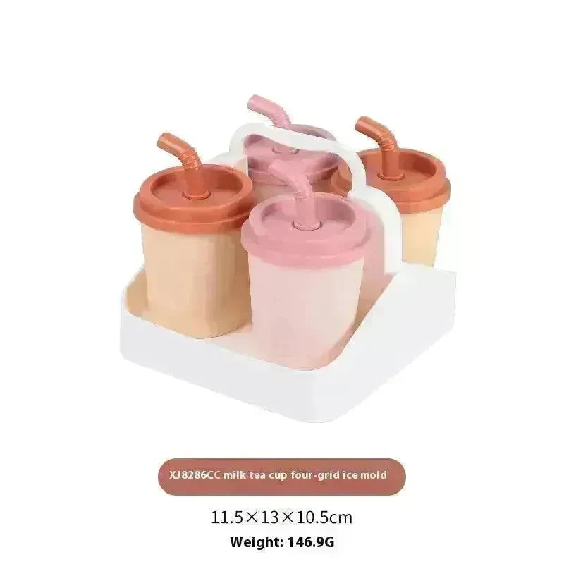 Milky Tea Cup Four Grid Ice Tray Ice-cream Mould - EX-STOCK CANADA