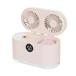 Mini Air Conditioner Fan Air Cooler USB Portable Table Top Desktop Fan Cooling with 3 Wind Speed LED Light for Home Office - EX-STOCK CANADA
