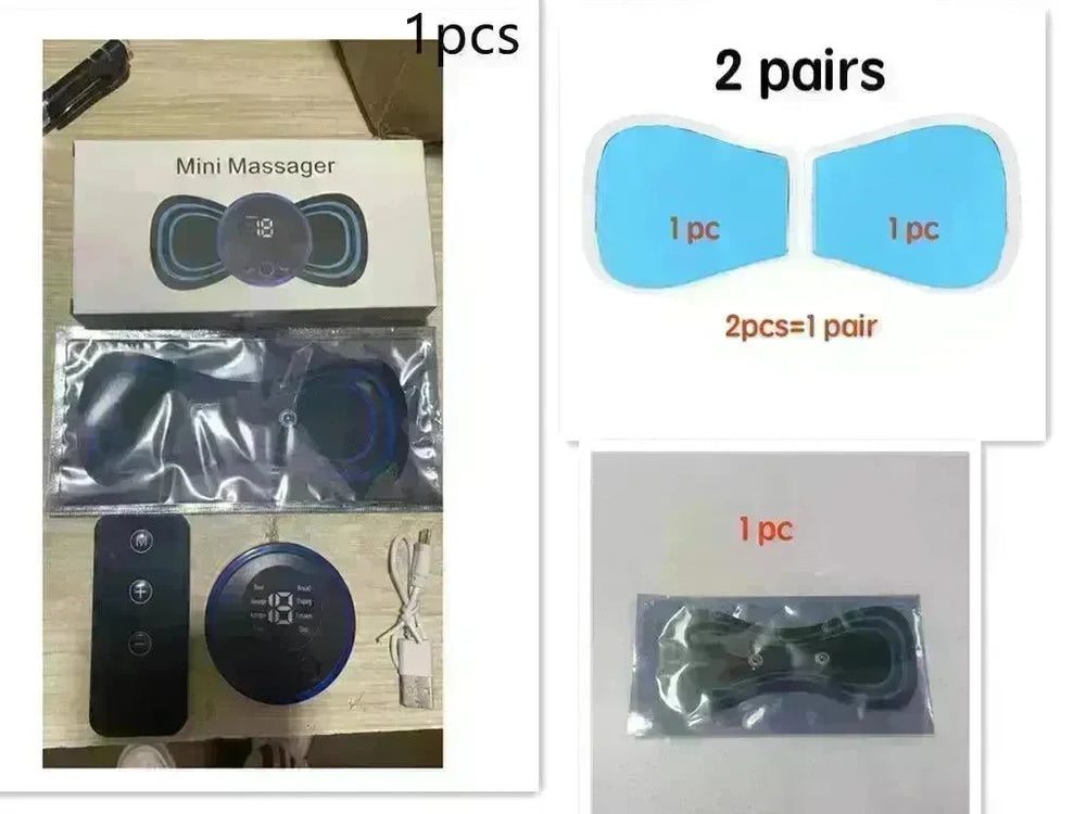 Mini Massage Pad Smart LCD Display Electrotherapy Massager Cervical Spine Waist Back Butterfly Instrument Pocket - EX-STOCK CANADA