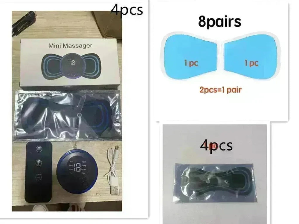 Mini Massage Pad Smart LCD Display Electrotherapy Massager Cervical Spine Waist Back Butterfly Instrument Pocket - EX-STOCK CANADA