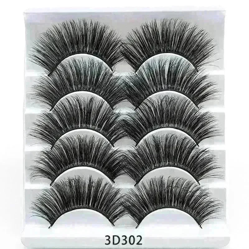 Mink False Eyelashes 3D False Eyelashes Five Pairs Of Soft Cotton Stalk Eyelashes - EX-STOCK CANADA
