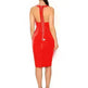 Mirror PU Leather Sleeveless V-neck Tight Dress - EX-STOCK CANADA