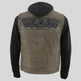 Gilet in pelle con cappuccio e teschio da uomo Milwaukee Leather | Gilet moto 2-in-1 