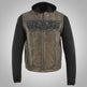 Gilet in pelle con cappuccio e teschio da uomo Milwaukee Leather | Gilet moto 2-in-1 