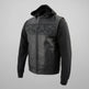 Gilet in pelle nera da uomo Milwaukee Leather con teschi riflettenti e fodera con cappuccio completo 