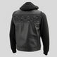 Gilet in pelle nera da uomo Milwaukee Leather con teschi riflettenti e fodera con cappuccio completo 
