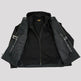 Gilet in pelle nera da uomo Milwaukee Leather con teschi riflettenti e fodera con cappuccio completo 