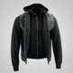 Gilet in pelle nera da uomo Milwaukee Leather con teschi riflettenti e fodera con cappuccio completo 