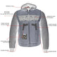 Gilet in pelle nera da uomo Milwaukee Leather con teschi riflettenti e fodera con cappuccio completo 