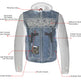 Gilet in pelle con cappuccio e teschio da uomo Milwaukee Leather | Gilet moto 2-in-1 
