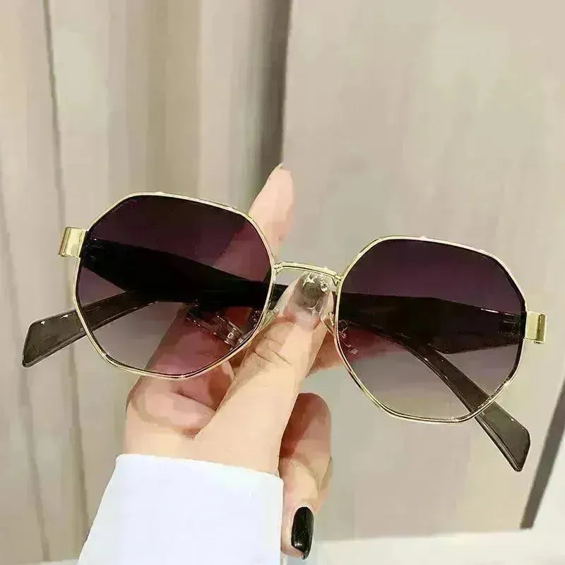 Modern Square Polygon Metal Sunglasses - EX-STOCK CANADA