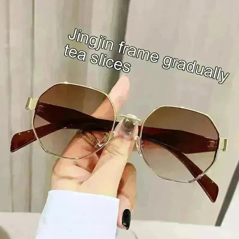 Modern Square Polygon Metal Sunglasses - EX-STOCK CANADA