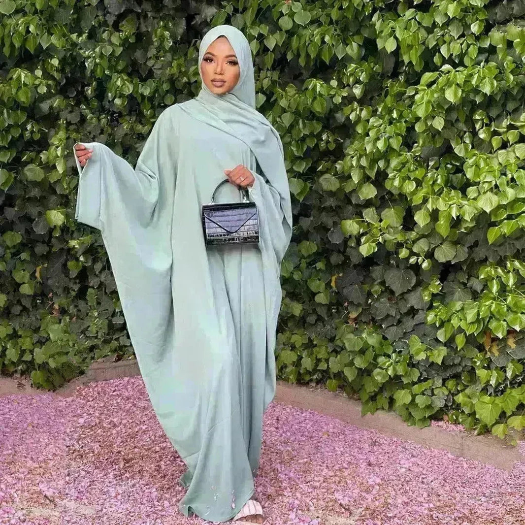Modest Plain Solid Color Abaya Dress for Arab Middle East Dubai Turkey Women. - EX-STOCK CANADA