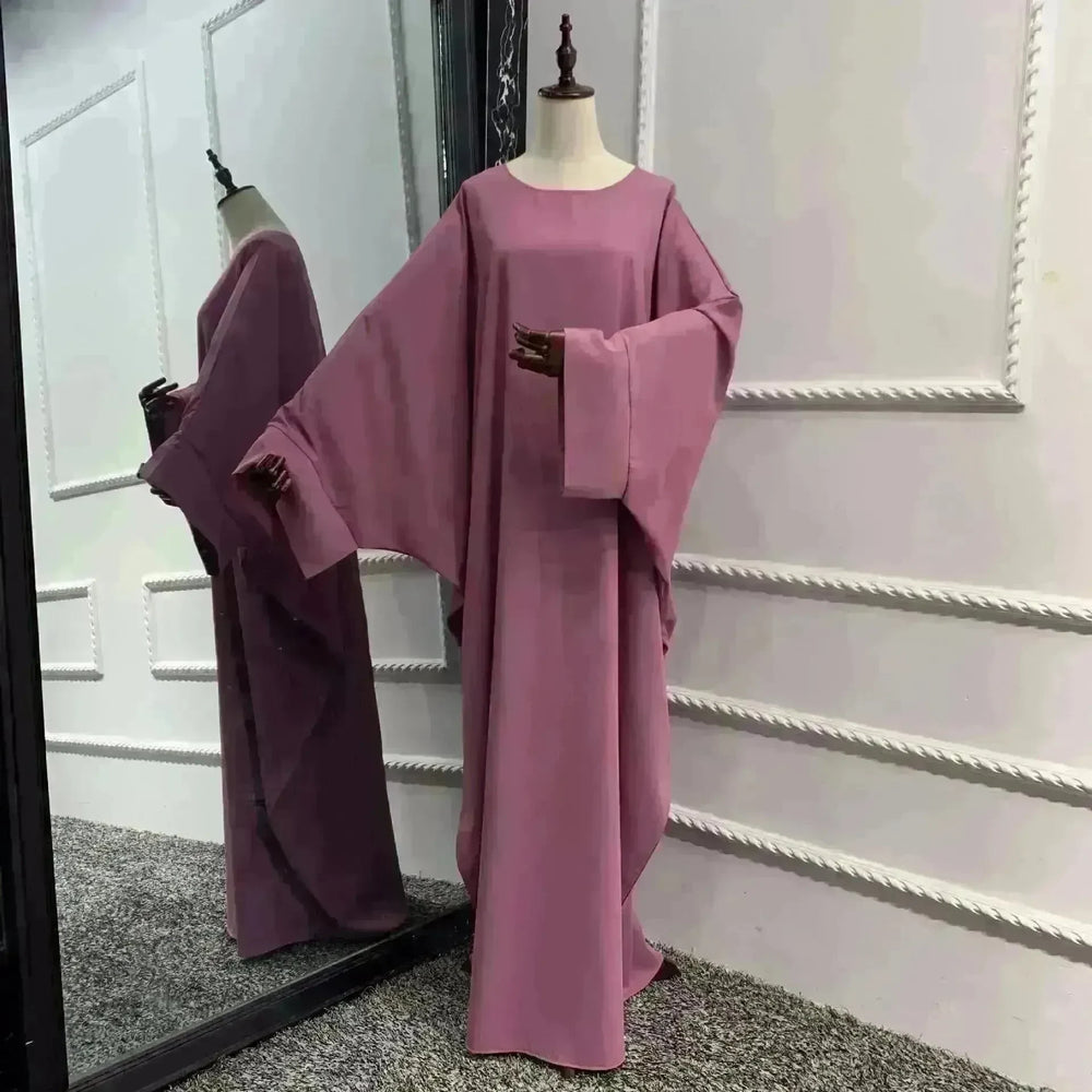 Modest Plain Solid Color Abaya Dress for Arab Middle East Dubai Turkey Women. - EX-STOCK CANADA