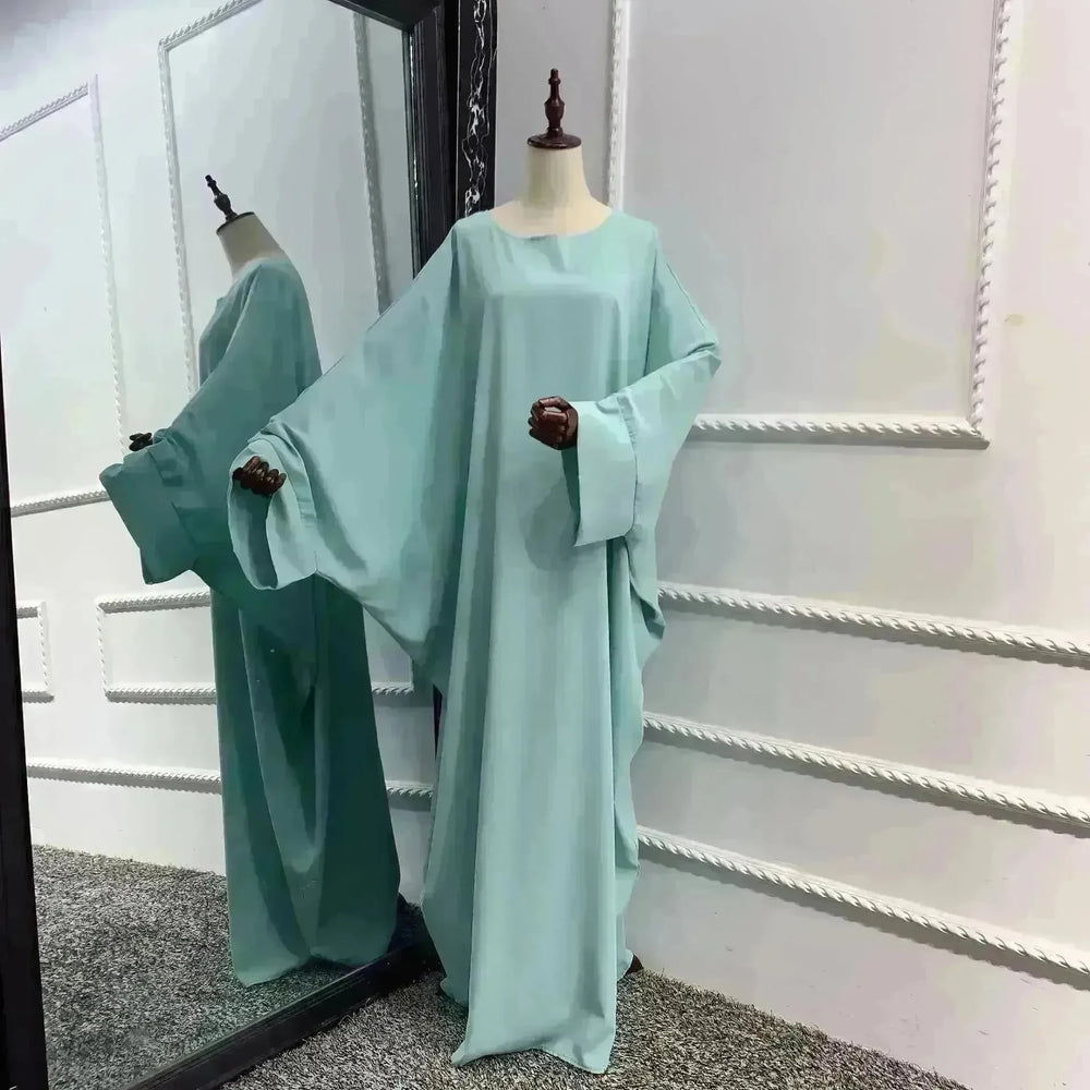 Modest Plain Solid Color Abaya Dress for Arab Middle East Dubai Turkey Women. - EX-STOCK CANADA