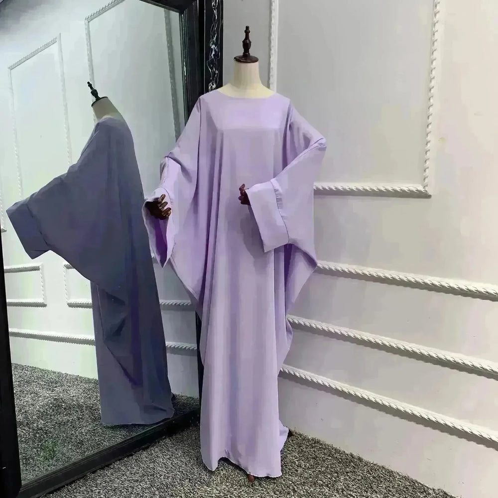 Modest Plain Solid Color Abaya Dress for Arab Middle East Dubai Turkey Women. - EX-STOCK CANADA