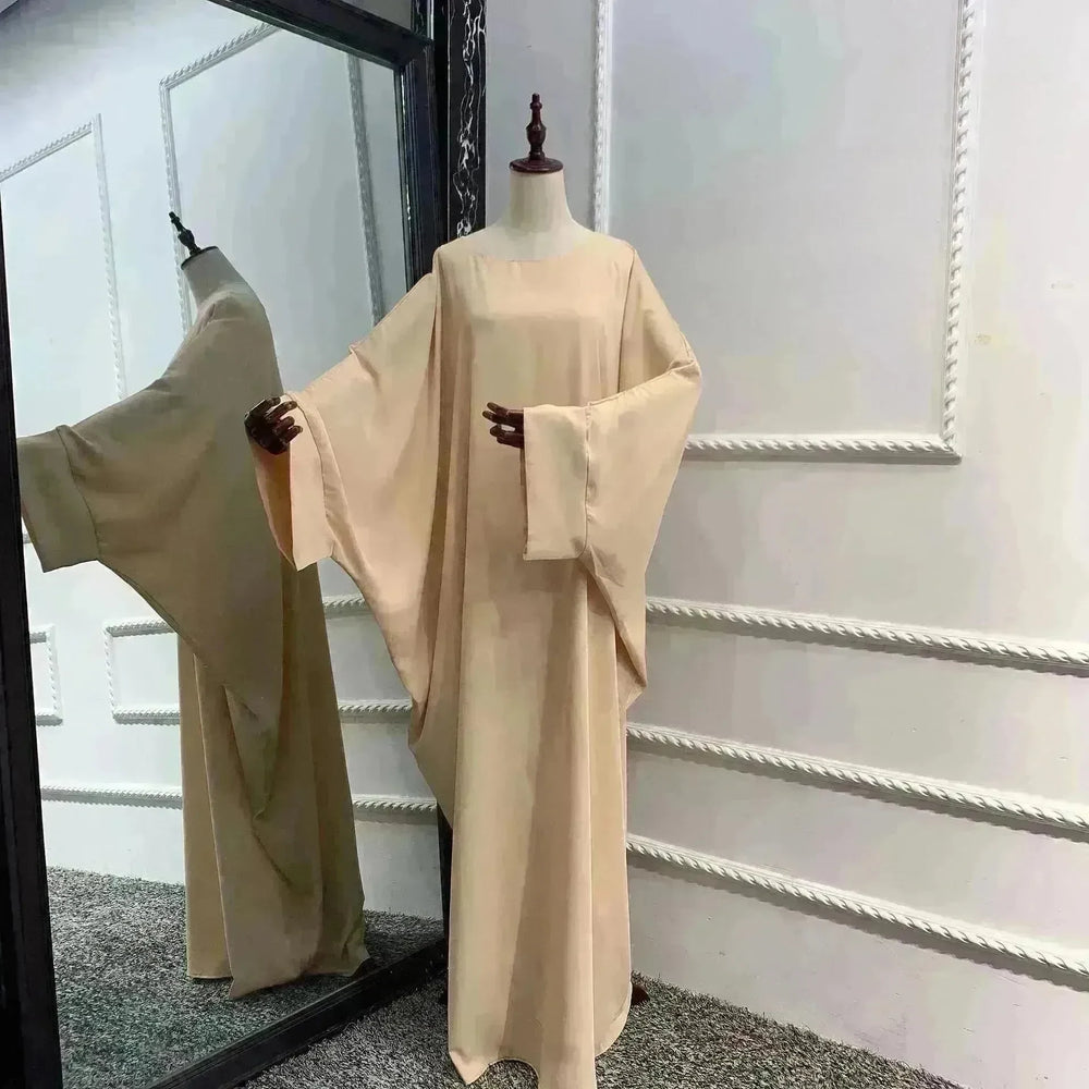 Modest Plain Solid Color Abaya Dress for Arab Middle East Dubai Turkey Women. - EX-STOCK CANADA