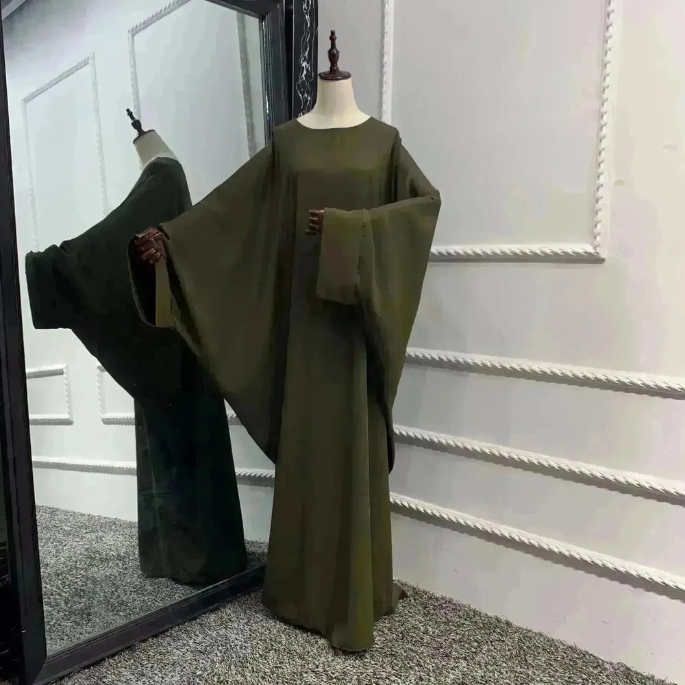 Modest Plain Solid Color Abaya Dress for Arab Middle East Dubai Turkey Women. - EX-STOCK CANADA