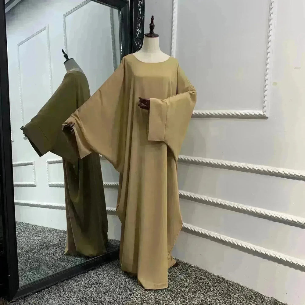 Modest Plain Solid Color Abaya Dress for Arab Middle East Dubai Turkey Women. - EX-STOCK CANADA