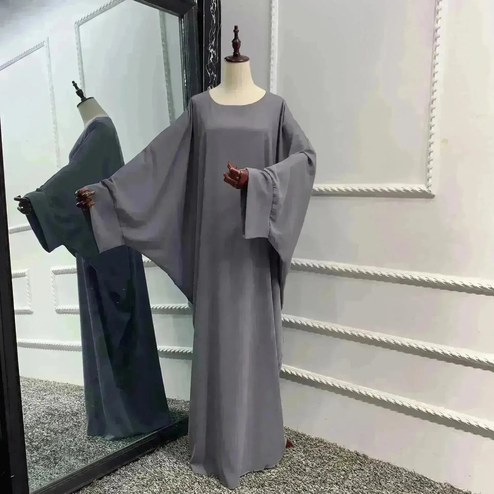 Modest Plain Solid Color Abaya Dress for Arab Middle East Dubai Turkey Women. - EX-STOCK CANADA
