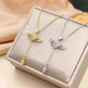 Moving Cupid Heart Angel Wings Tassel Necklace With Crystal Clavicle Chain Women Jewelry Gift Valentine's Day - EX-STOCK CANADA
