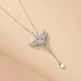 Moving Cupid Heart Angel Wings Tassel Necklace With Crystal Clavicle Chain Women Jewelry Gift Valentine's Day - EX-STOCK CANADA