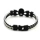 Neutral Stylish Men's Skull Black Buttons & Leather Bracelet - EX-STOCK CANADA