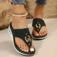 New Air Cushion Thong Sandals Summer Flip Flops Hollow Metal Buckle Wedges Shoes For Women Thick Sole Beach Shoes - EX-STOCK CANADA