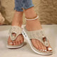 New Air Cushion Thong Sandals Summer Flip Flops Hollow Metal Buckle Wedges Shoes For Women Thick Sole Beach Shoes - EX-STOCK CANADA