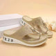 New Air Cushion Thong Sandals Summer Flip Flops Hollow Metal Buckle Wedges Shoes For Women Thick Sole Beach Shoes - EX-STOCK CANADA