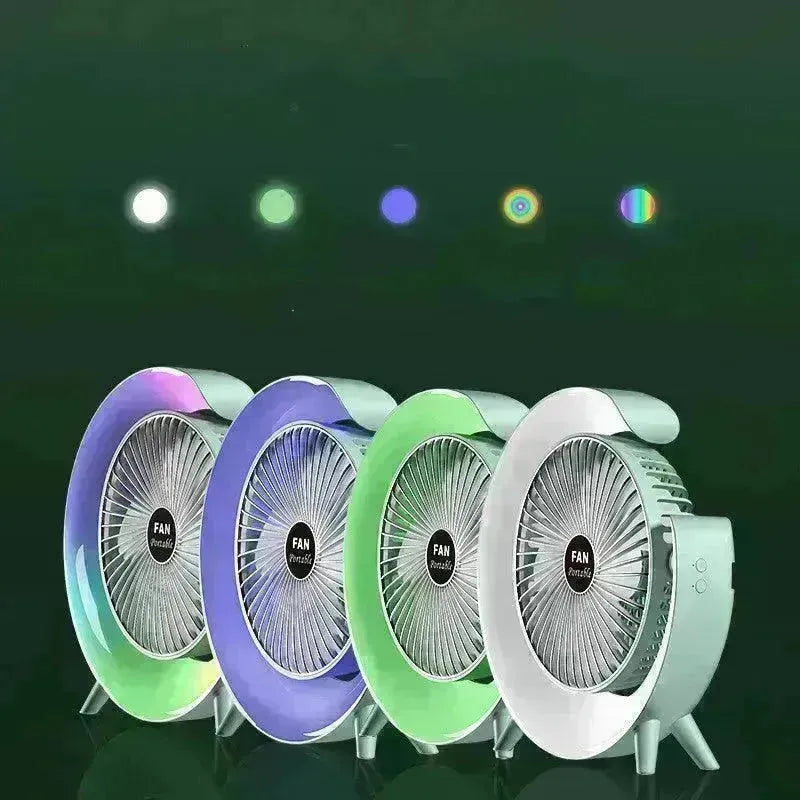 New Bright Night Light Charging Fan Desktop Silent Mini Electric Fan Portable Fan USB - EX-STOCK CANADA