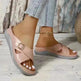 New Buckle Cross-design Slippers Summer Wedges Sandals Fashion Women's Beach Shoes - EX-STOCK CANADA