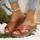 New Buckle Cross-design Slippers Summer Wedges Sandals Fashion Women's Beach Shoes - EX-STOCK CANADA