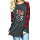 New Color Matching Women's Long-sleeved Valentine's Day Print Series Women's Top - EX-STOCK CANADA