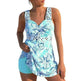 New European And American Plus Size Cherry Blossom Cross Strap Multi-color Skirt Split Women's Swimsuit - EX-STOCK CANADA