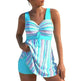New European And American Plus Size Cherry Blossom Cross Strap Multi-color Skirt Split Women's Swimsuit - EX-STOCK CANADA