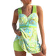 New European And American Plus Size Cherry Blossom Cross Strap Multi-color Skirt Split Women's Swimsuit - EX-STOCK CANADA