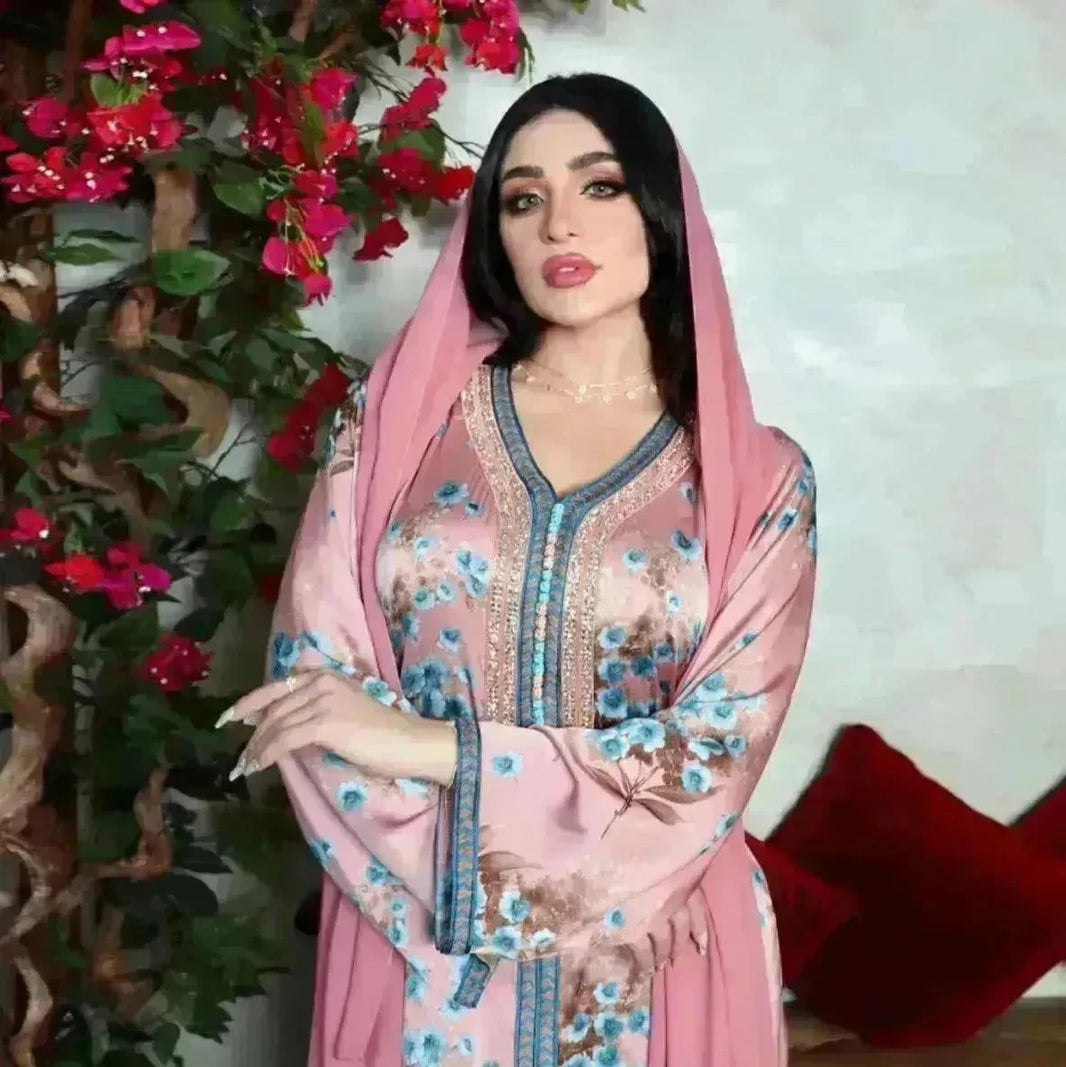 New Hot Diamond Arab Print Dress - EX-STOCK CANADA