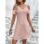 New Off-shoulder Short-sleeved Dress Fashion Summer Slimming A-line Dresses Casual Holiday Beach Dress For Womens Clothing - EX-STOCK CANADA