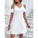 New Off-shoulder Short-sleeved Dress Fashion Summer Slimming A-line Dresses Casual Holiday Beach Dress For Womens Clothing - EX-STOCK CANADA
