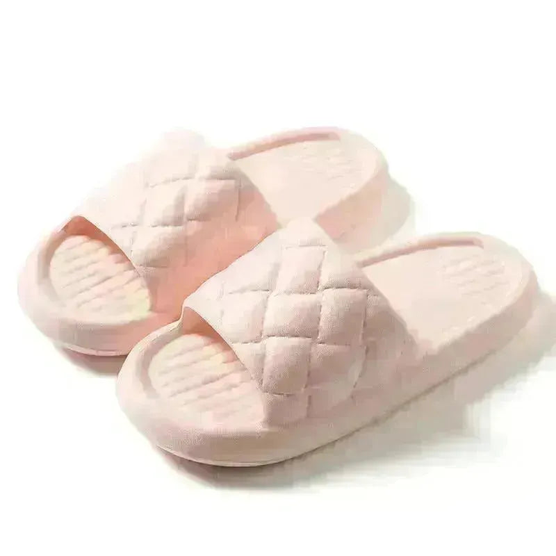New Rhombus Home Slippers Summer Non-slip Floor Bathroom Slipper Lightweight Simple House Shoes For Women Men - EX-STOCK CANADA