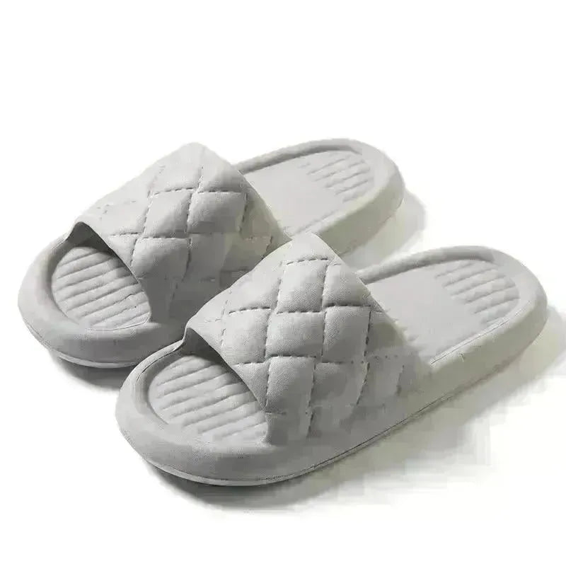 New Rhombus Home Slippers Summer Non-slip Floor Bathroom Slipper Lightweight Simple House Shoes For Women Men - EX-STOCK CANADA