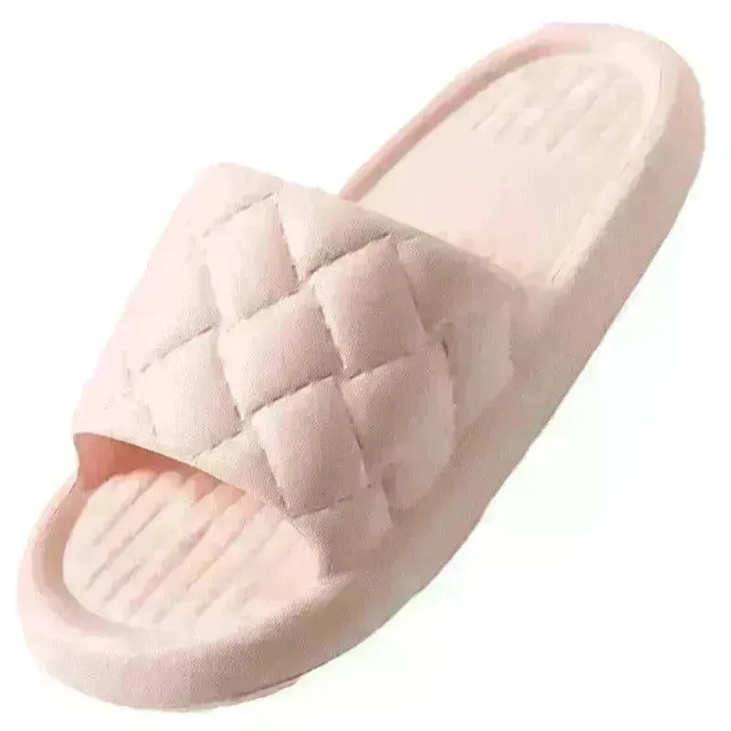 New Rhombus Home Slippers Summer Non-slip Floor Bathroom Slipper Lightweight Simple House Shoes For Women Men - EX-STOCK CANADA