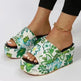 New Round Toe Wedge Embroidered Classic Embroidery Slippers For Women - EX-STOCK CANADA